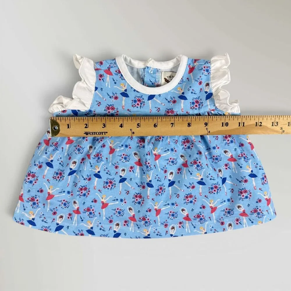 NWT The Oaks Apparel Girl's Dancing Ballerina 2 Piece Bloomer Set Blue Size 6M